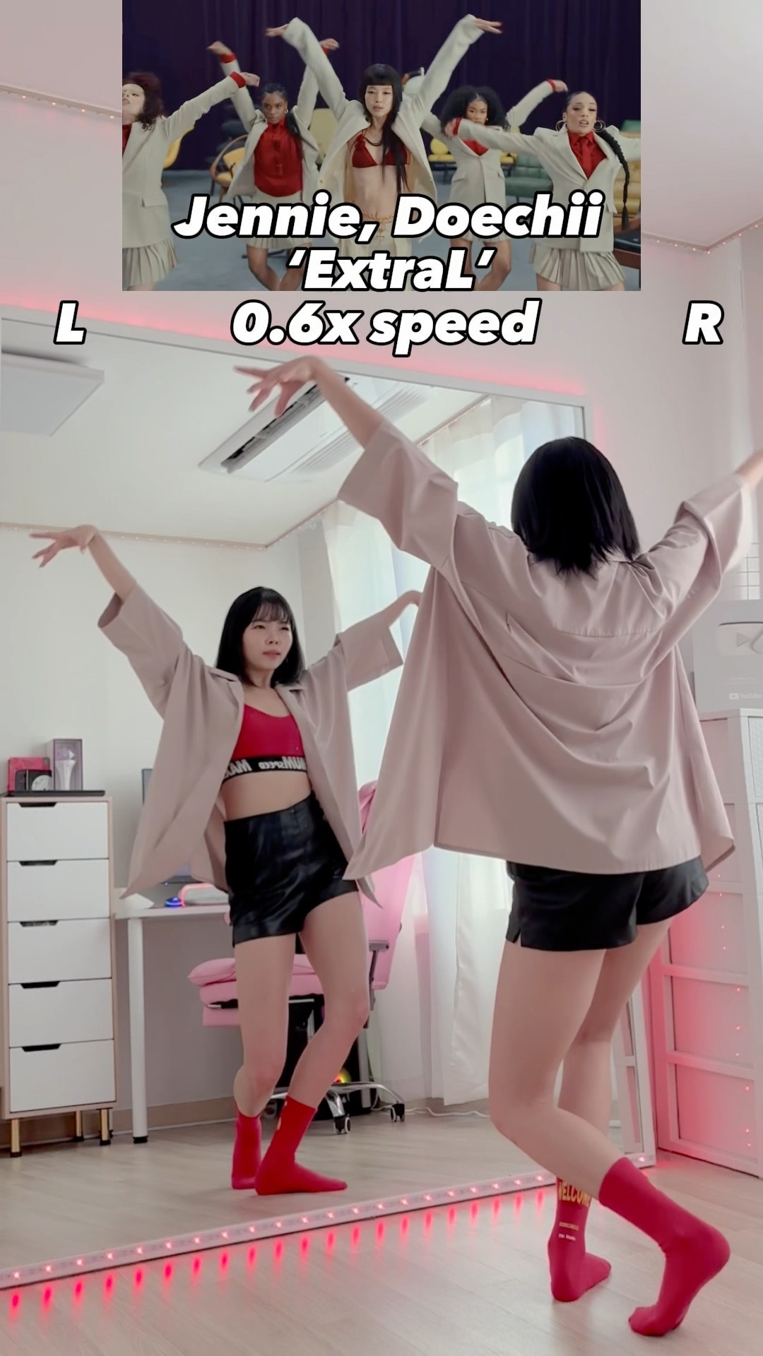 dancetutorial 0.6x Jennie & Doechii #ExtraL MV version - YouTube