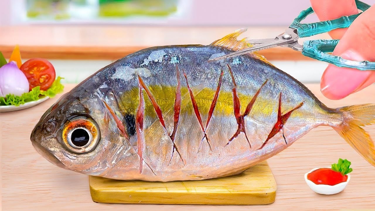 Delicious Seafood Recipes 🐟🍋 Cooking Grilled Whole Fish with Lemon & Herbs | Little Cooking