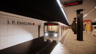 Jazda s pražským metrom v úseku I.P. Pavlova - Pražského Povstání a späť.