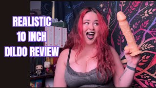 Goth Girl tries 10 inch dildo!! TOY REVIEW