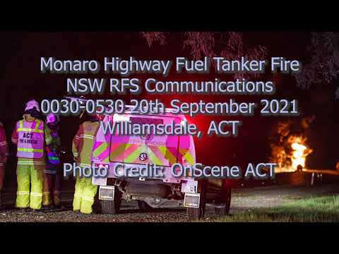 NSW RFS Fire Communications Monaro Highway Fuel Tanker Fire