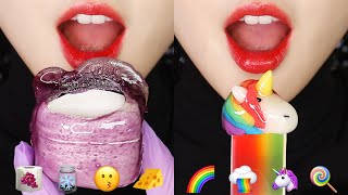 RAINBOW FOOD, FREEZE-DRIED CANDY ASMR EMOJI FOOD ASMR ❄️