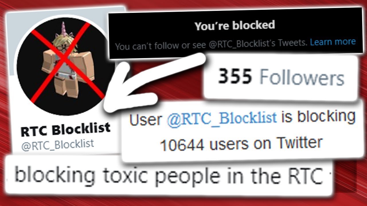Roblox Hate Accounts Rtc Blocklist Twitter Youtube