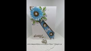 Split panel card using painted harvest stampin up