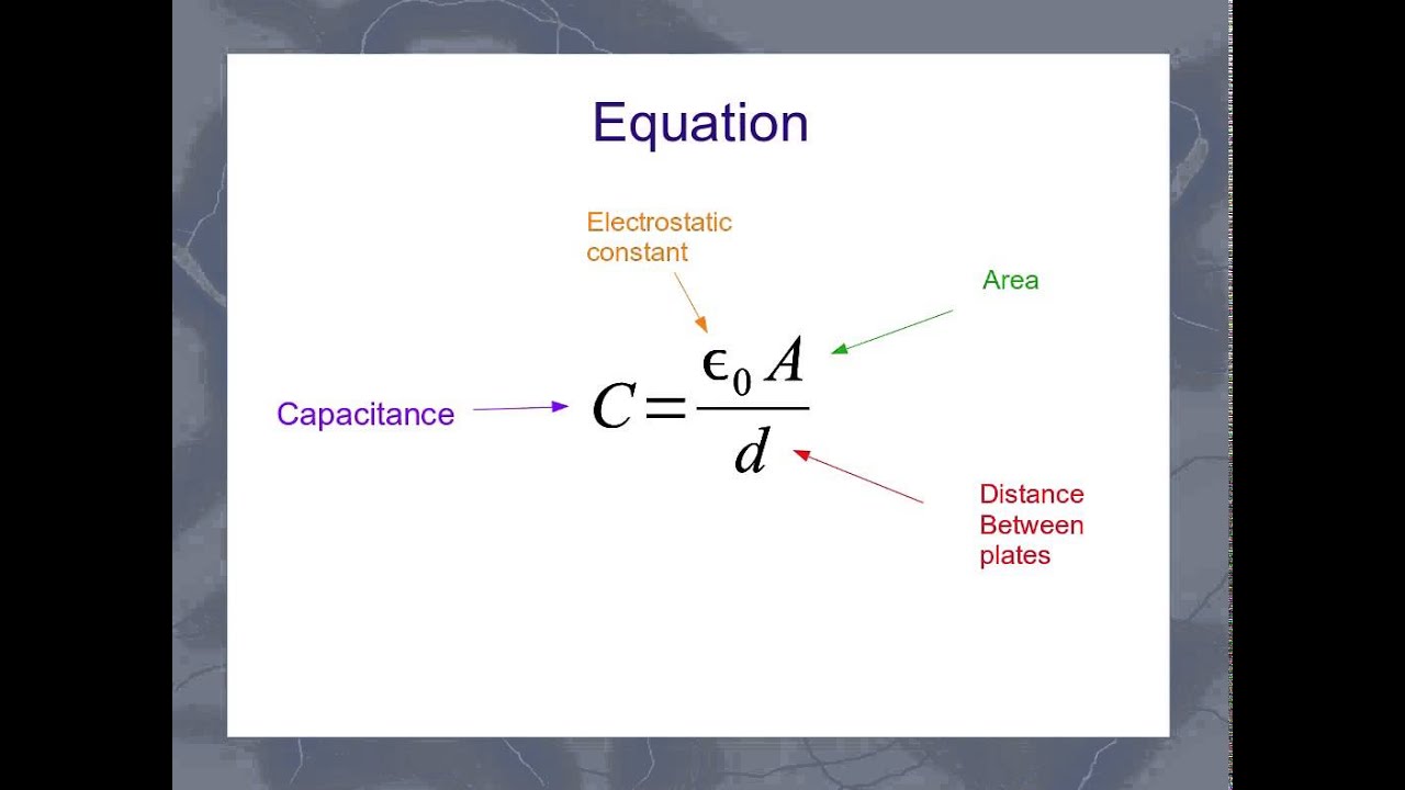 The Parallel Plate Capacitor Equation - YouTube