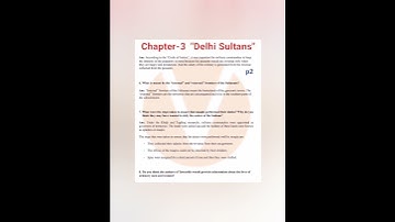 "Delhi Sultans" 7th Class History Jkbose Chapter-3 Questions And Answers