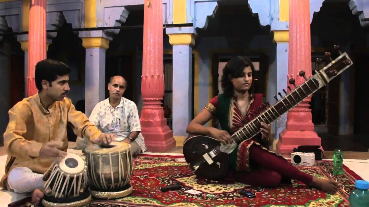 Susri Anjali Sharma plays the sitar in Varanasi on May 10, 2011