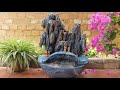 Ideas for decorating your home garden | How to make fake rock mountains with beautiful waterfalls