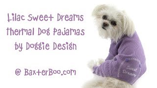 Lilac Sweet Dreams Thermal Dog Pajamas by Doggie Design Update