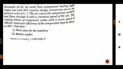 Fluid machinery axial flow compressor part 2