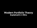 Modern Portfolio Theory - Explained in 4 Minutes