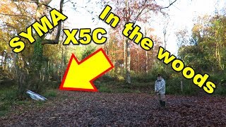 Watching grandad play with his Syma X5C in the woods 191118 BEHIND THE SCENES