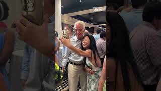 Mayoral candidate Charlie Crists personal fan made its return at his campaign party