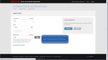 Grouping Social Messages in a Topic with the Oracle Social Engage Tool