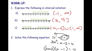 2.5 - Solving inequalities Graphically