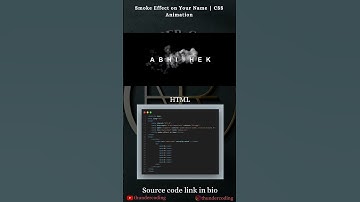 smoke effect on name using HTML and CSS #thundercoding
