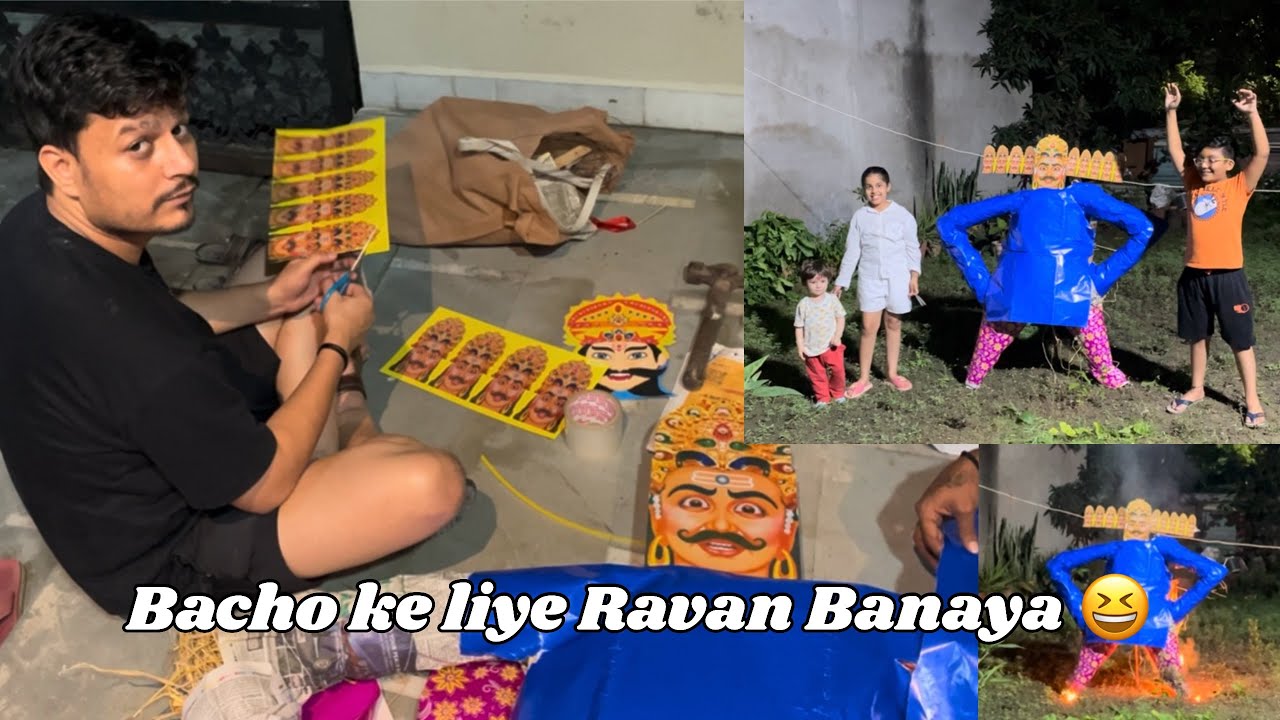 Making of Homemade 10-Headed Ravan for Kids | Dussehra Family Vlog 😆