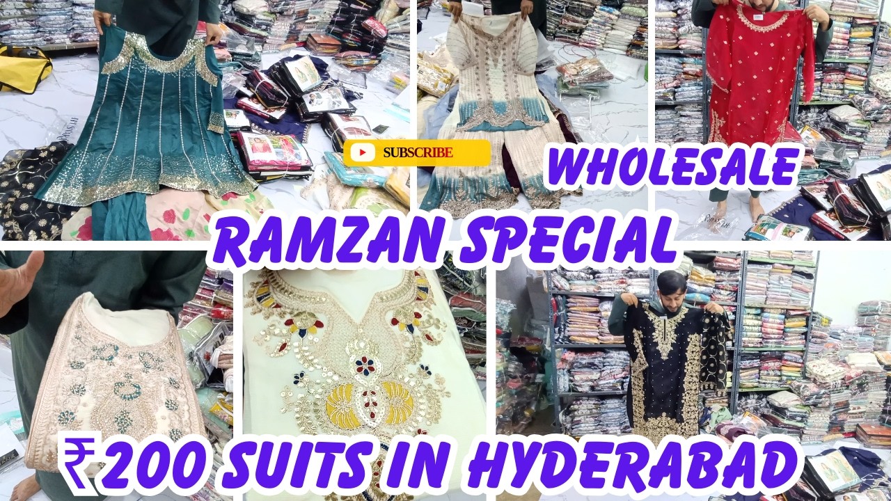 Ramzan Special ₹200 Suits in Hyderabad | Madina Market Wholesale Shopping #hyderabad #fashion