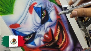 INCREIBLE JOKER en playera. #aerografia #airbrush #joker #comcs #arte #dibujo #artistas