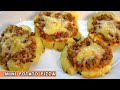 MINI POTATO PIZZA 💯 TAVADA KAŞARLI MİNİ PATATES PİZZA🍕UNSUZ‼️CRISPY &amp; SOFT ⬆️ NO FLOUR 👍 NO OVEN 🌟