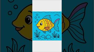 Fish Colouring Step by Step | Easy Fish Drawing for Beginners | Amazing Fish Coloring Tutorial #fish