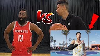 THE BEARD vs THE GIRAFFE! 1v1 AGAINST NBA SUPERSTAR JAMES HARDEN! NBA LIVE 18 SURPRISE! REACTION