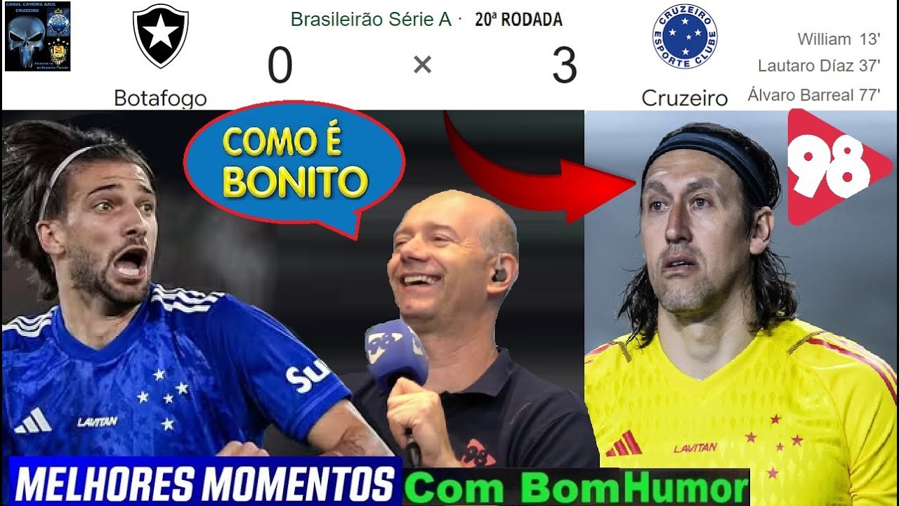 BOTAFOGO 0 x 3 CRUZEIRO 🤪😂😂& Bom Humor REDE 98FM ⚽ Melhores Momentos ...