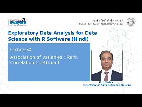 Lecture 44 : Association of Variables : Rank Correlation Coefficient