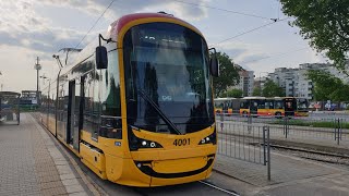Hyundai Rotem 142N #4001 (Tramwaje Warszawskie) - linia 28 *fragment przejazdu goście w opisie*