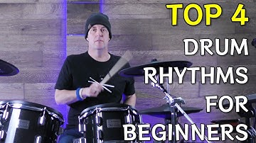 🥁 How To Play The 4 Most Popular Beginner Drum Rhythms (Step-by-Step Tutorial - Beginner Lesson #5)