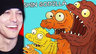 EVOLUTION of SHIN GODZILLA but in THE SIMPSONS!? (Reaction)