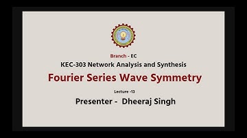 | AKTU Digital Education | Network Analysis and Synthesis | Fourier Series Wave Symmetry
