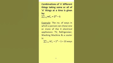 33 - Summation nCr when r is from 1 to n is (2^n - 1) - #Shorts - English - Madhavan S V