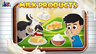 MILK PRODUCTS  Types of dairy products  Kids Vocabulary  Puntoon Classroom