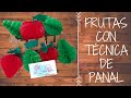 Frutas de papel con técnica de panal