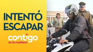 CAPTADO EN VIVO: Motorista intentó huir de fiscalización en San Joaquín  Contigo en la Mañana