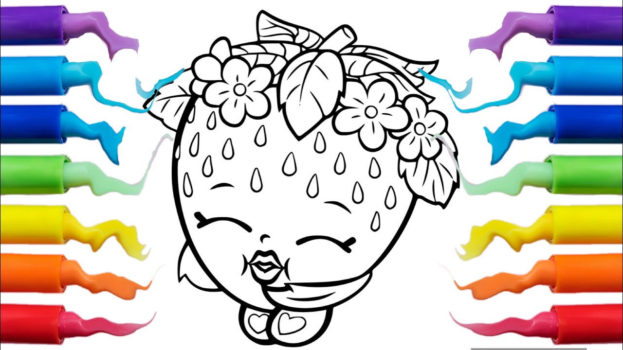 Strawberry kisses shopkins coloring page TV cute coloring pages 🍓🍓🍓