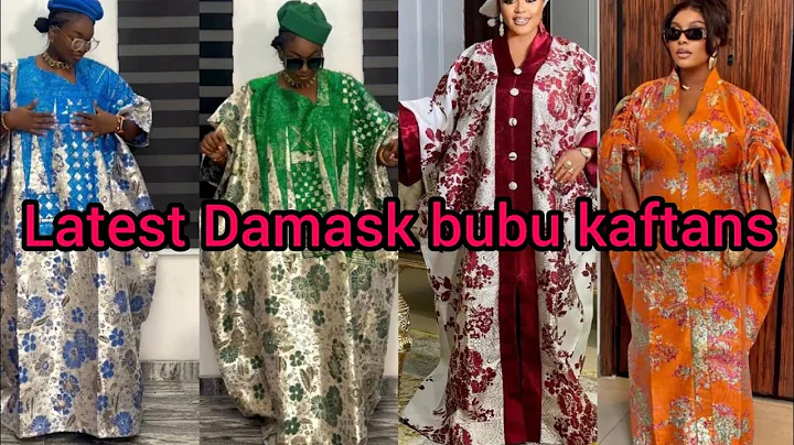 Latest Damask bubu kaftan dress designs | Damask boubou gown styles for women