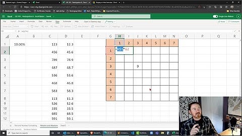 CIS 101 Class Demo - Excel 365 Basics Text Number Formatting and Relative Absolute References