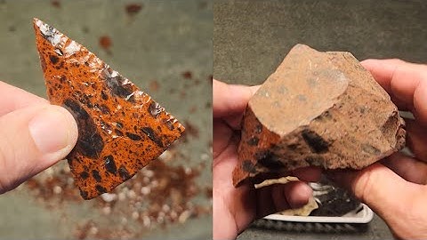 1855 - Rock to Point Mahogany Obsidian Flintknapping