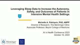 Data Science of Sleep: Michelle Patriquin "Leveraging Sleep Data to Increase the Autonomy, Safety,..