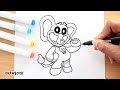 How to draw and paint BUBBA BUBBAPHANT (Smiling Critters) | Poppy Playtime 3