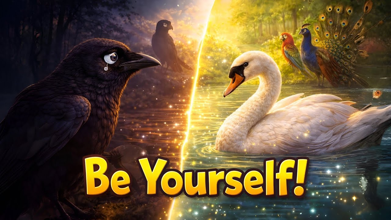The Crow and The Swan - A Moral Story on Happiness and Self-Acceptance