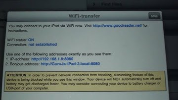 Good Reader WIFI File sharing for iPad.