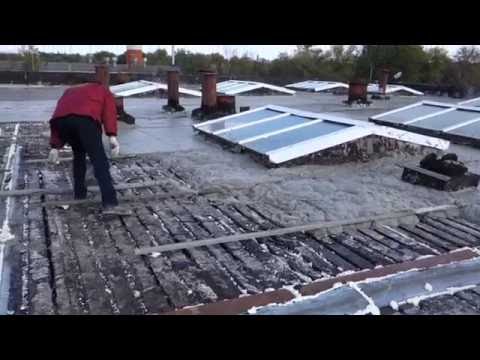 Устройство плоской кровли из монолитного пенобетона индустриальным способом