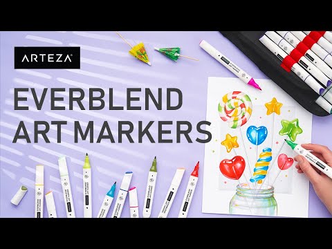 Arteza EverBlend Art Alcohol Based Markers - Set of 60