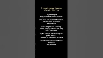 The Most Dangerous People Are Always the Quiet Ones #motivation #psychology