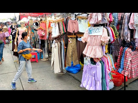 Market🇹🇭พาท่านเดินชมเที่ยวทิพย์ตลาดเช้าประตูน้ำพร้อมเช็คราคาเสื้อผ้า