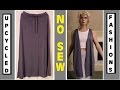 NO SEW DIY - Stretch Skirt to Long Summer Cover Up Vest - Upcycled Fashions Ep. 9