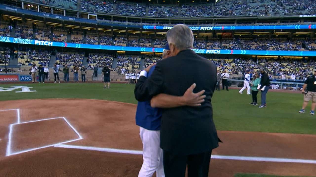 Monday throws out first pitch on anniversary YouTube